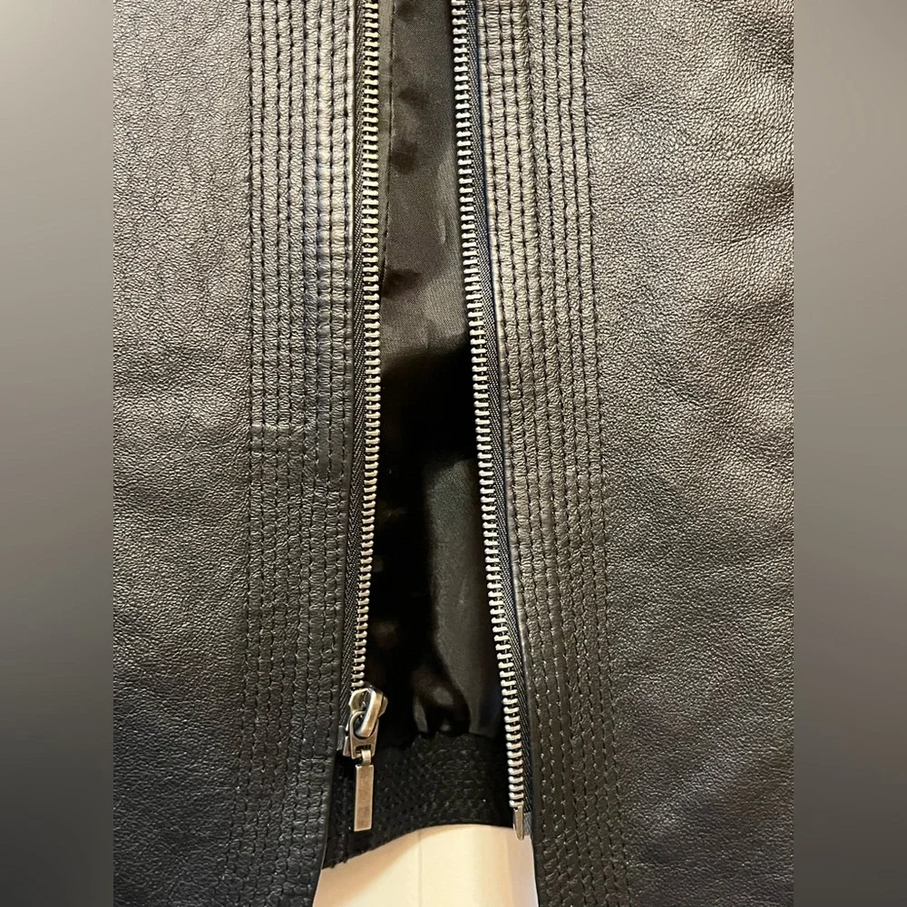 Kim Rogers Black Genuine Leather Blazer Jacket Size Medium